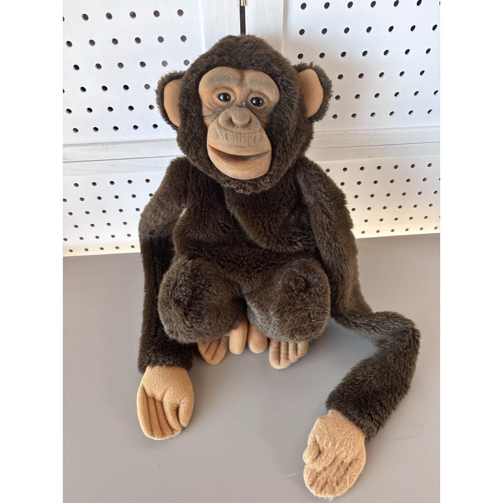 Monkey Chimpanzee Plush Stuffed Animal Puppet Child's Playmate No Squeak